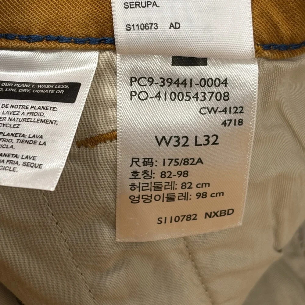 Levi's XX Cargo Twill Pants Men 32x32 Mustard ‎ Preppy Standard Taper Stretch
